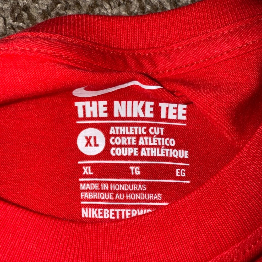 Nike Red Athletic Cut Tee - Picture 4 of 4